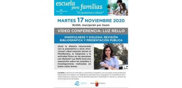 Vídeo conferencia sobre dislexia por Luz Rello el martes 17 a las 18h