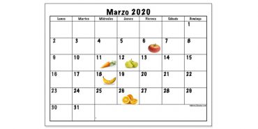 Calendario de frutas y hortalizas para marzo
