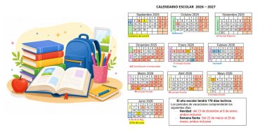 Calendario y libros de texto para el curso 26-27