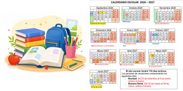 Calendario y libros de texto para el curso 26-27