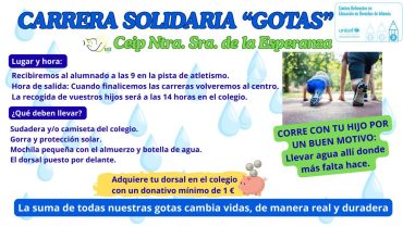 Nuestros alumnos os invitan a la carrera solidaria de UNICEF &iexcl;Cada gota cuenta!